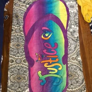 Super cute justice sandal beach towel